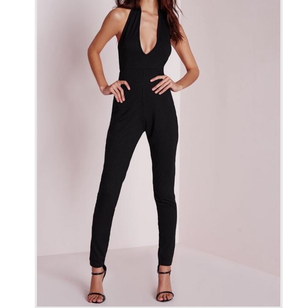 Ribbed halter jumpsuit